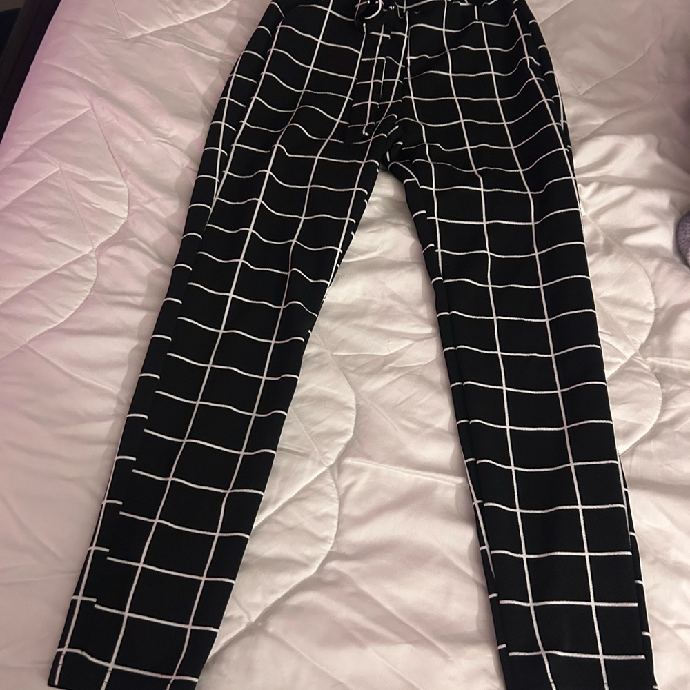 Black and White Plaid Pants